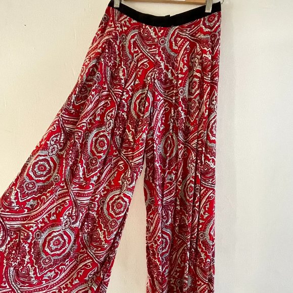 Staring at Stars Red Flowy Pants - Size 0 - Picture 1 of 5